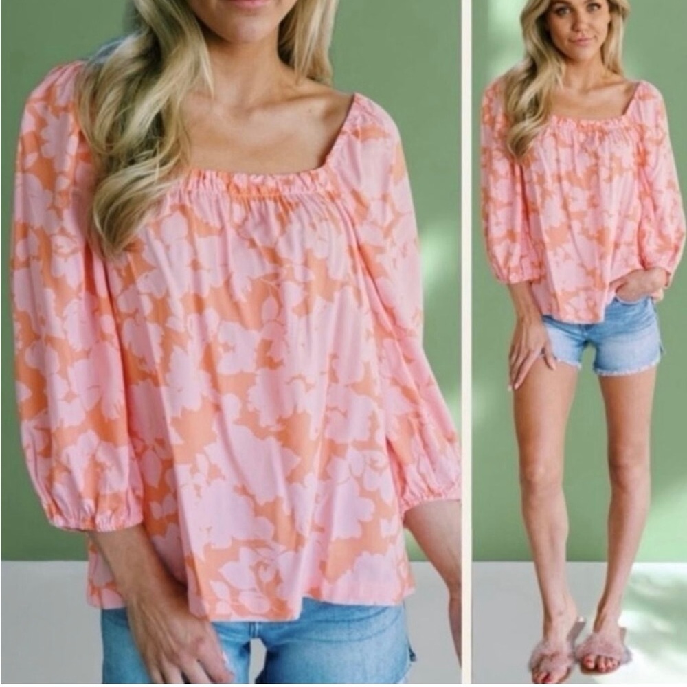 Sanctuary Orange and Pink Blouse